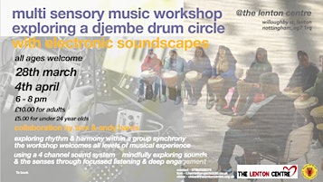 Image principale de Sensory music workshop exploring a Djembe drum circle with Electronic sound