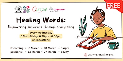 Primaire afbeelding van Project Healing Words: Free writing workshop for survivors