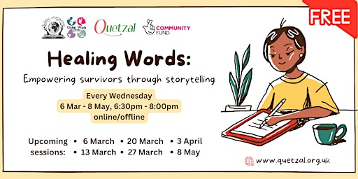 Immagine principale di Project Healing Words: Free writing workshop for survivors 