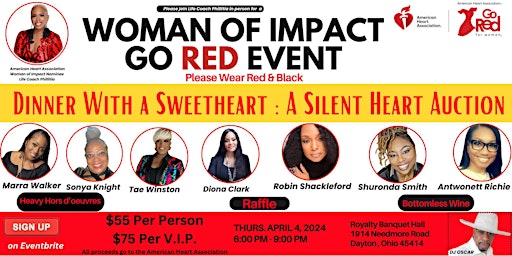 Imagem principal do evento Woman of Impact Event - Dinner With A Sweetheart : A Silent Heart Auction