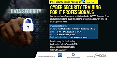 Image principale de CYBER SECURITY TRAINING FOR IT PROFESSIONALS