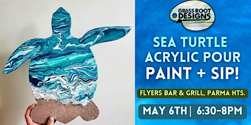 Sea Turtle Acrylic Pour | Flyers Bar & Grill primary image
