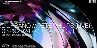 Labyrinthe: D'URBANO, PETE PHILIPS (LIVE) at City At Night primary image