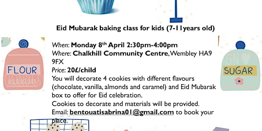 Primaire afbeelding van Eid Mubarak Baking class for kids