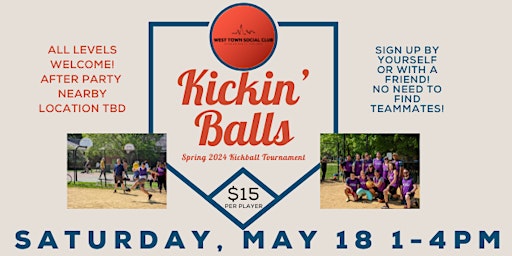 Primaire afbeelding van Kickin' Balls Spring 2024 Kickball Tournament!