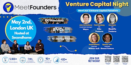 MeetFounders Venture Capital Night (May 2024- London) In-Person Event