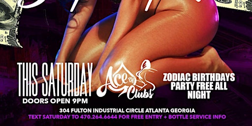 #1 SATURDAY NIGHT PARTY  -  ACE of CLUBS ATLANTA - FREE TICKETS primary image