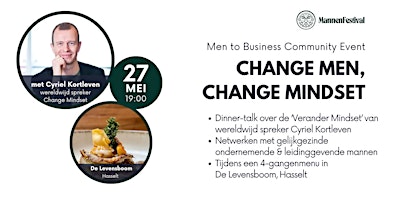 Image principale de Change Men. Change Mindset. Men 2 Business netwerkavond - Welkom!