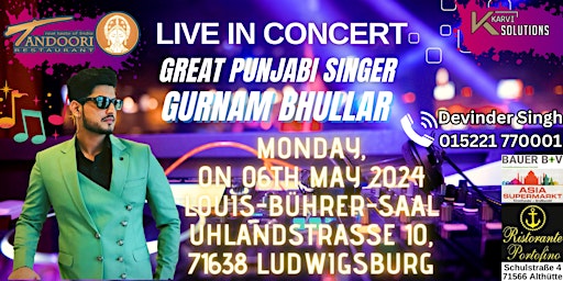 Imagem principal do evento Live in Concert GURNAM BHULLAR