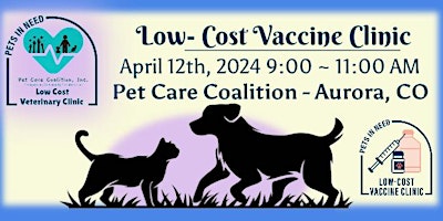 Imagem principal do evento Pet Care Coalitions  April 2024 Low-Cost Vaccine Clinic