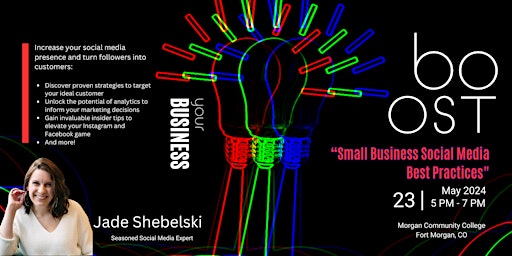 Immagine principale di Boost Your Business with Jade Shebelski -Social Media Best Practices 
