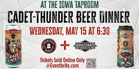 Cadet-Thunder Beer Dinner presented by Toppling Goliath & Boulevard Brewing