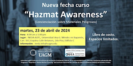 Curso "Hazmat Awareness" (Materiales Peligrosos, concienciación)