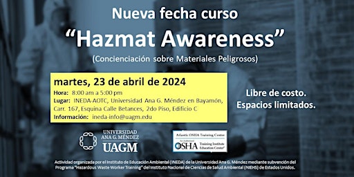 Imagem principal de Curso "Hazmat Awareness" (Materiales Peligrosos, concienciación)