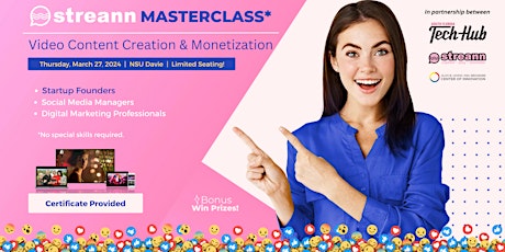 Imagem principal de MASTERCLASS | Video Content Creation & Monetization by Streann Media