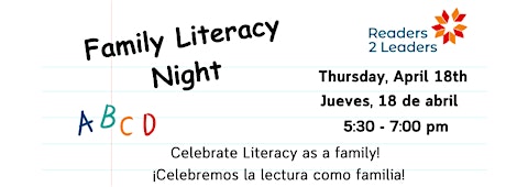 Family Literacy Night/ Noche de Lectura Familiar