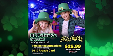 Imagem principal do evento St. Patrick's Day | Zap Zone Sterling Heights