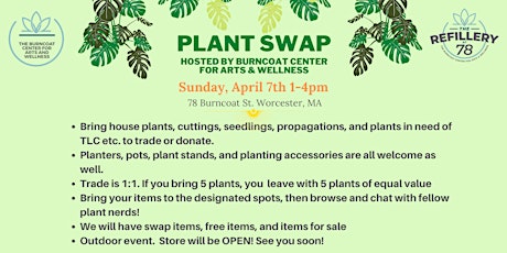 Annual Plant Swap at Burncoat Center for Arts and Wellness-April 7th 1-4 pm