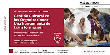 Hauptbild für WEBINARIO | Gestión Cultural en las Organizaciones