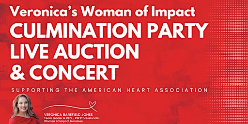 Primaire afbeelding van Veronica's Woman of Impact Culmination Party Live Auction & Concert