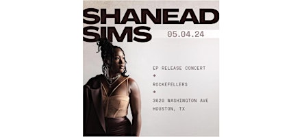 Imagem principal do evento Shanead Sims Live in Concert