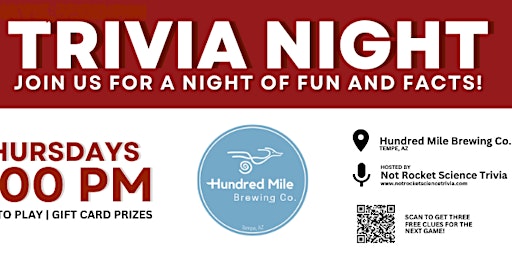 Hundred Mil Brewing Co. Trivia Night primary image