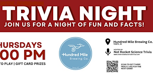 Immagine principale di Hundred Mil Brewing Co. Trivia Night 