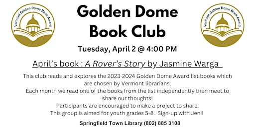 Hauptbild für Golden Dome Book Club - April
