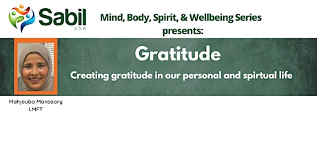 GRATITUDE , Creating gratitude in our personal and spiritual  life