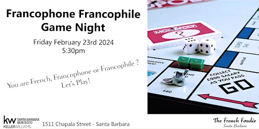 Imagem principal do evento Monthly Francophones / Francophiles Game Night
