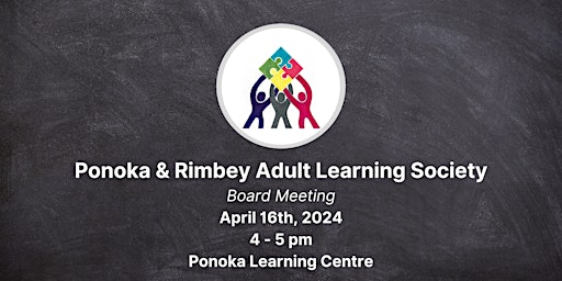 Primaire afbeelding van Ponoka & Rimbey Adult Learning Society Board Meeting