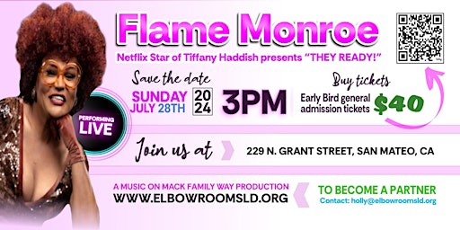 Image principale de Flame Monroe  Comedy Show and Fundraiser