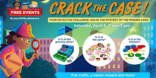 Primaire afbeelding van Free Kids Event: Lakeshore's Crack the Case! (Lake Oswego)