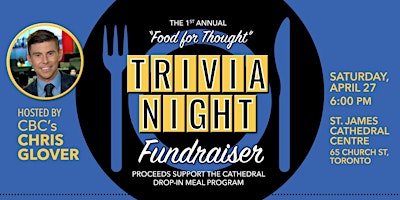 Imagen principal de 1st Annual Trivia Night 2024 Drop-in Fundraiser - St. James Cathedral