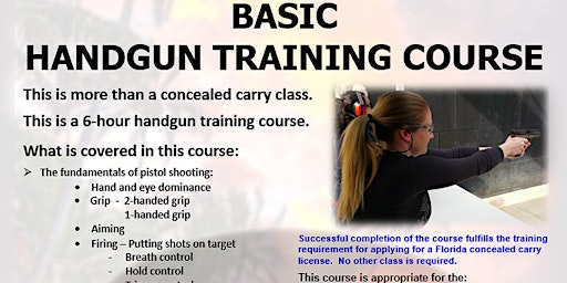 Imagem principal do evento Basic Handgun Training Course - This is more than a concealed carry class