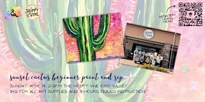 Imagen principal de Sunset Cactus Paint and Sip at Hoppy Vine Oro Valley