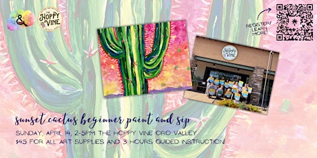 Sunset Cactus Paint and Sip at Hoppy Vine Oro Valley