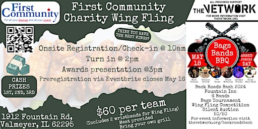 Imagen principal de Back Roads Bash - Charity Wing Fling thanks to First Community Credit Union