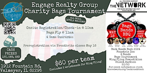 Image principale de Back Roads Bash - Charity Bags Tournament thanks to Engage Realty Group