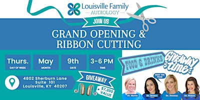 Primaire afbeelding van Louisville Family Audiology Grand Opening & Ribbon Cutting