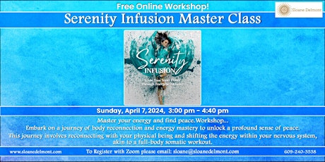 Imagem principal do evento Free Online Workshop! Serenity Infusion Master Class