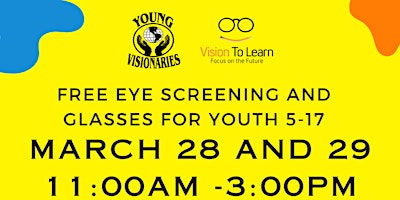 Free Eye Screening and Glasses for Youth 5-17 primary image