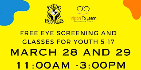 Free Eye Screening and Glasses for Youth 5-17