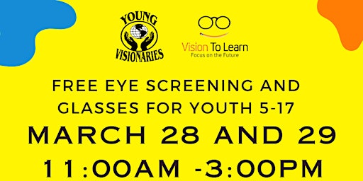 Primaire afbeelding van Free Eye Screening and Glasses for Youth 5-17