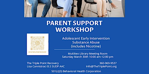 Primaire afbeelding van Parent Support Workshop for Adolescents Early Intervention Substance Abuse