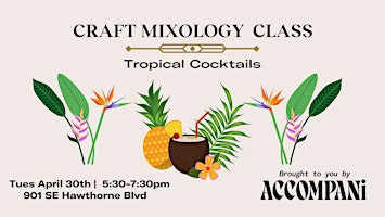 Imagem principal do evento Craft Mixology Class: Tropical Cocktails