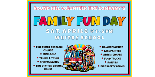 Primaire afbeelding van Round Hill Volunteer Fire Company's FAMILY FUN DAY 2024