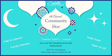 Codetta Bake Shop 4th Annual Community Iftar