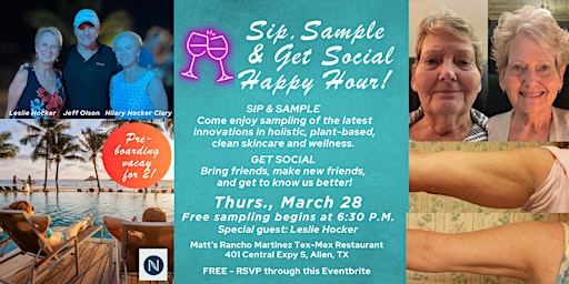 Immagine principale di Sip, Sample & Get Social  March 28 Allen, Texas 