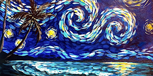 Starry Night Ocean Tide - Paint and Sip by Classpop!™ primary image